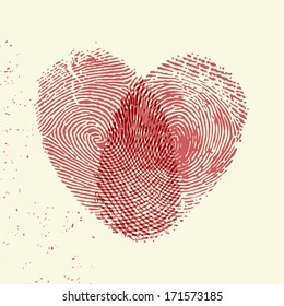 Valentine background (red fingerprint on light background)