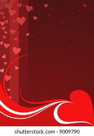 Valentine background in red (Vector)