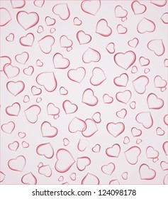 Valentine background seamless hearts pattern. Vector.  Valentine day illustration.