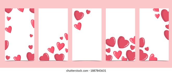 Valentine background for social media with heart,balloon