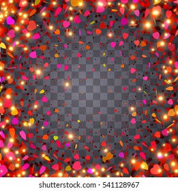 Valentine background with sparkling hearts.Valentine background with transparency.