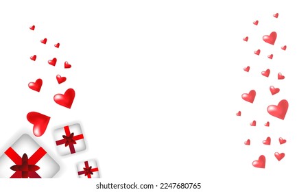valentine background with stylish heart and gifts
