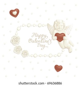 Valentine background with sweets composing a frame for your text