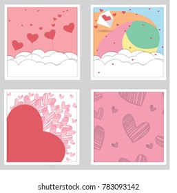 valentine background vector pink heart love letter
