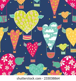 Valentine background. Vector seamless pattern.