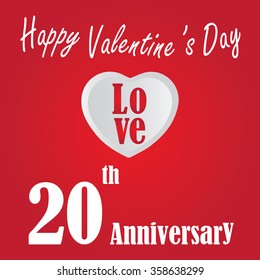 Valentine background with white letters.