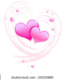 Antecedentes de San Valentín con corazones
