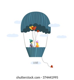 Valentine balloon with love