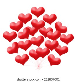 Valentine balloon with love heart .balloon of love. Heart balloon. Vector illustration .