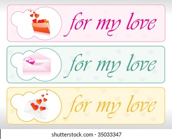 valentine banner illustration with seamless heart shape