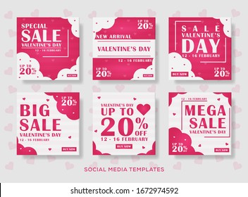 Valentine Banner For Social Media Post.Vector Illustration