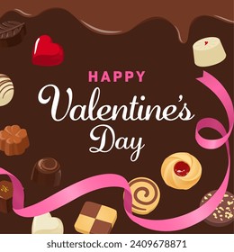 Valentine banner vector illustration material (1:1)