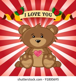 Valentine bear card