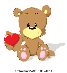 valentine bear with heart