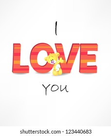 Valentine bear vector.