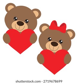 Valentine   Vector de oso ilustración de dibujos animados