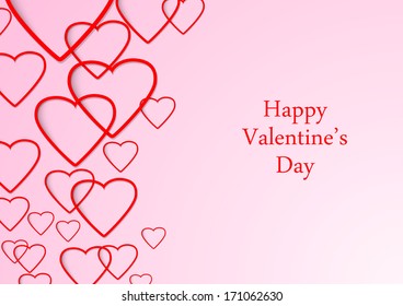 Valentine beautiful background with hearts. Vector illustration