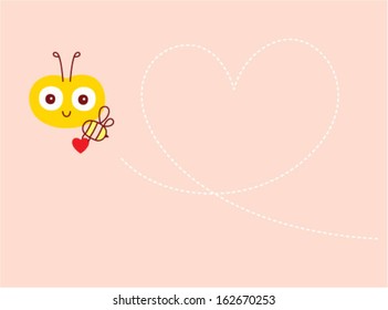 valentine bee gift card