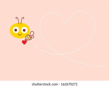 valentine bee gift card
