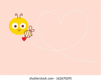 valentine bee gift card