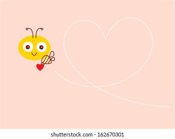valentine bee gift card