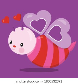 valentine bees design vector illustration