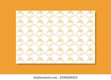valentine bell pattern outline style with white background