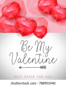 Valentine Best Offer Lettering with Hearts