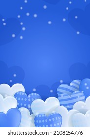 Valentine blue love heart background. Design for special days, women's day, valentine's day, birthday, mother's day, father's day, Christmas, wedding, and event celebrations.