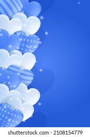 Valentine blue love heart background. Design for special days, women's day, valentine's day, birthday, mother's day, father's day, Christmas, wedding, and event celebrations.