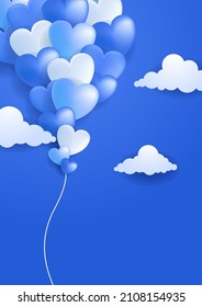 Valentine blue love heart background. Design for special days, women's day, valentine's day, birthday, mother's day, father's day, Christmas, wedding, and event celebrations.