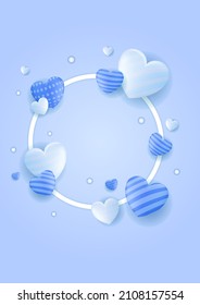 Valentine blue love heart background. Design for special days, women's day, valentine's day, birthday, mother's day, father's day, Christmas, wedding, and event celebrations.