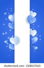 Valentine blue love heart background. Design for special days, women's day, valentine's day, birthday, mother's day, father's day, Christmas, wedding, and event celebrations.