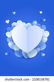 Valentine blue love heart background. Design for special days, women's day, valentine's day, birthday, mother's day, father's day, Christmas, wedding, and event celebrations.