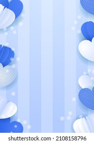 Valentine blue love heart background. Design for special days, women's day, valentine's day, birthday, mother's day, father's day, Christmas, wedding, and event celebrations.