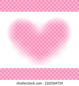 Valentine blurry heart photo frame transparent template. Red, pink hearts framework isolated on light backdrop. Valentines day design phtography decoration