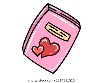 Valentine Book with Heart Icon Illustration