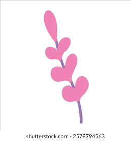 Valentine botanical on white background. Vector design element for Valentine's day.