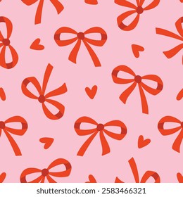 Valentine Bows Pattern Coquette Bow Background Red Bows