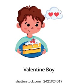 Valentine boy flat style icon 