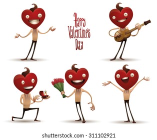 Valentine boys set, vector