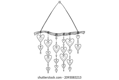 valentine branch witch heart vector isolated
