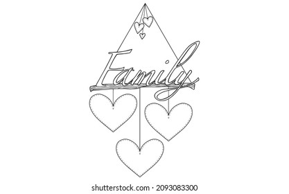 valentine branch witch heart vector isolated