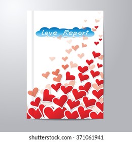valentine brochure,flyer,card,book,layout template in A4 size.