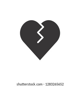 Valentine broken hearth icon ,  glyph style, Valentines day signs and love symbols. Wedding infographics, 