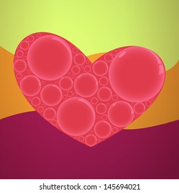 valentine bubbles heart on the colored background