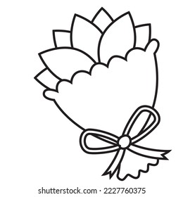 Valentine Buckets Pink Flower Vector Icon Illustration