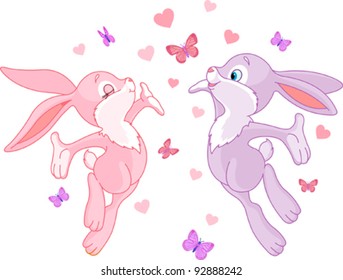 Valentine bunnies in Love, are In The Air