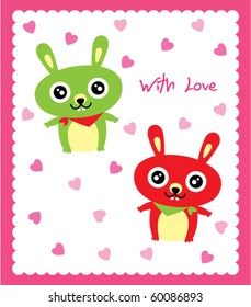 valentine bunny couple doodle