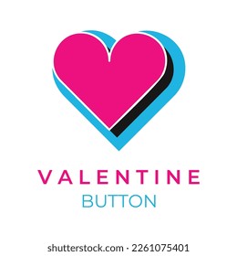 Diseño de símbolo de botón de San Valentín